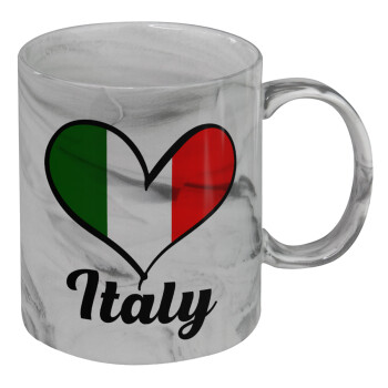 Italy flag, Mug ceramic marble style, 330ml