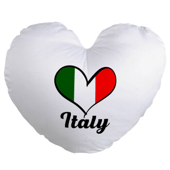 Italy flag, Μαξιλάρι καναπέ καρδιά 40x40cm περιέχεται το  γέμισμα
