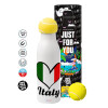 Tennis ball Metal mug thermos White, double wall, 550ml
