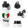 Metal water bottle with safety cap, aluminum 850ml