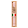 Easter Set, wooden keychain & scented flat Easter candle (30cm) (PINK)