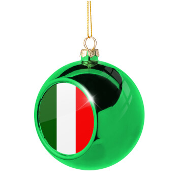 Italy flag, Χριστουγεννιάτικη μπάλα δένδρου Πράσινη 8cm
