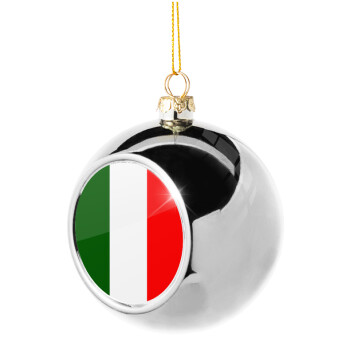 Italy flag, Χριστουγεννιάτικη μπάλα δένδρου Ασημένια 8cm