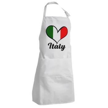 Italy flag, Ποδιά Σεφ Ολόσωμη Ενήλικων (με ρυθμιστικά και 2 τσέπες)