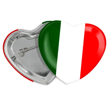 Italy flag, Κονκάρδα παραμάνα καρδιά (57x52mm)