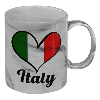 Italy flag, Mug ceramic marble style, 330ml