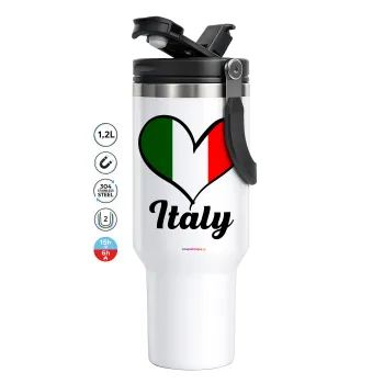 Italy flag, Mega Travel Mug / Travel Mug, double walled (thermal) 1.2L