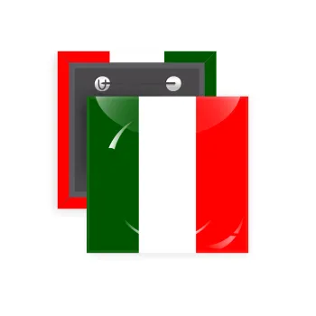 Italy flag, Κονκάρδα παραμάνα τετράγωνη 5x5cm