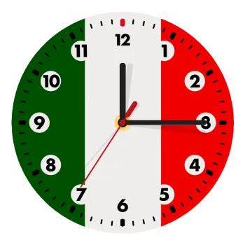 Italy flag, Ρολόι τοίχου ξύλινο (20cm)