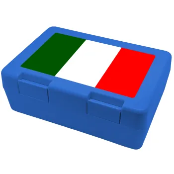 Italy flag, Παιδικό δοχείο κολατσιού ΜΠΛΕ 185x128x65mm (BPA free πλαστικό)