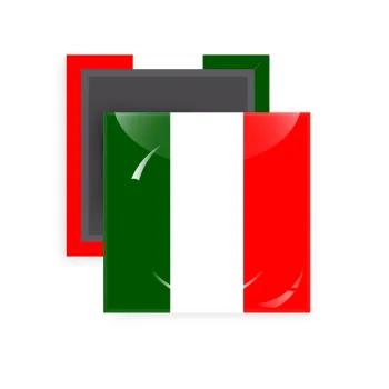 Italy flag, Μαγνητάκι ψυγείου τετράγωνο διάστασης 5x5cm