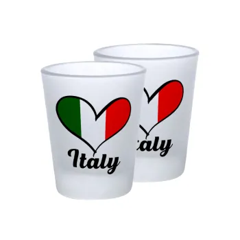 Italy flag, Σφηνοπότηρα γυάλινα 45ml του πάγου (2 τεμάχια)