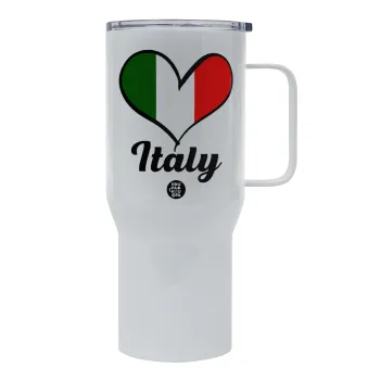 Italy flag, Mega Stainless steel Tumbler with lid, double wall 750L