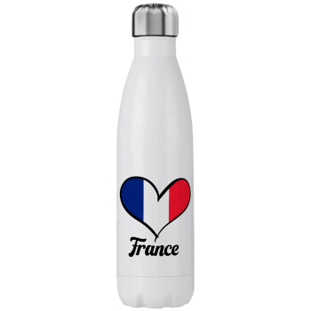 France flag, Μεταλλικό παγούρι θερμός (Stainless steel), διπλού τοιχώματος, 750ml