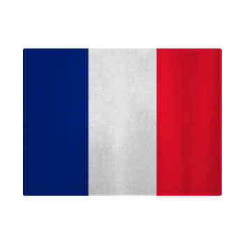 France flag, Επιφάνεια κοπής γυάλινη (38x28cm)