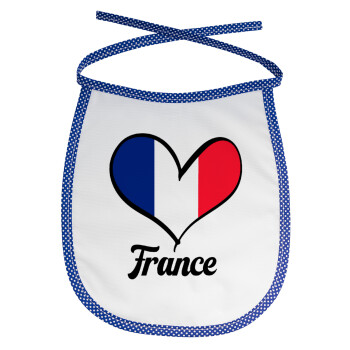France flag, Σαλιάρα μωρού αλέκιαστη με κορδόνι Μπλε
