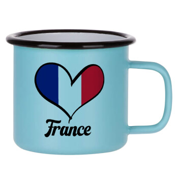 France flag, Κούπα Μεταλλική εμαγιέ ΜΑΤ σιέλ 360ml