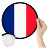France flag, Βεντάλια υφασμάτινη αναδιπλούμενη με θήκη (20cm)
