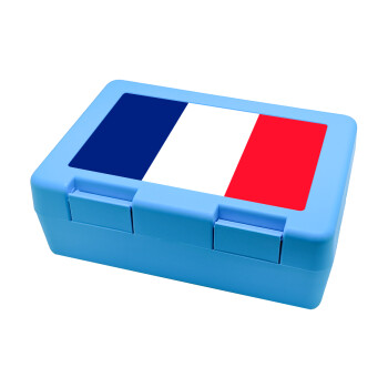 France flag, Children's cookie container LIGHT BLUE 185x128x65mm (BPA free plastic)