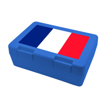 France flag, Children's cookie container BLUE 185x128x65mm (BPA free plastic)