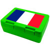 France flag, Παιδικό δοχείο κολατσιού ΠΡΑΣΙΝΟ 185x128x65mm (BPA free πλαστικό)