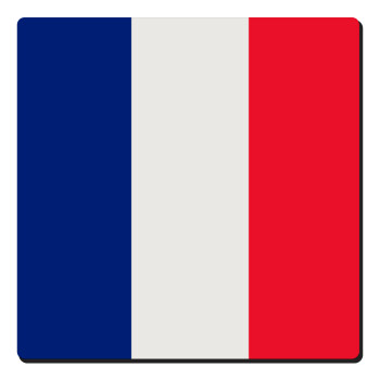 France flag, Τετράγωνο μαγνητάκι ξύλινο 6x6cm