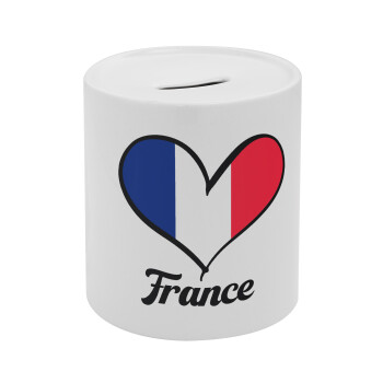 France flag, Κουμπαράς πορσελάνης με τάπα