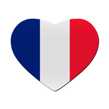 France flag, Mousepad καρδιά 23x20cm