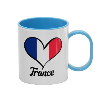 France flag, Κούπα (πλαστική) (BPA-FREE) Polymer Μπλε για παιδιά, 330ml