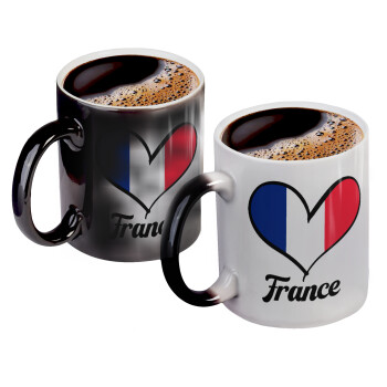 France flag, Color changing magic Mug, ceramic, 330ml when adding hot liquid inside, the black colour desappears (1 pcs)