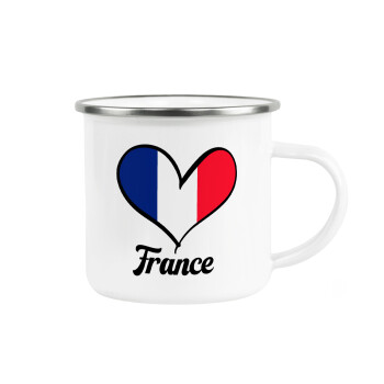 France flag, Κούπα Μεταλλική εμαγιέ λευκη 360ml