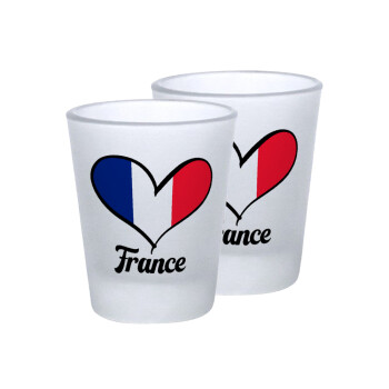France flag, Σφηνοπότηρα γυάλινα 45ml του πάγου (2 τεμάχια)