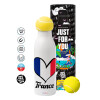 Tennis ball Metal mug thermos White, double wall, 550ml