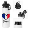 Metal water bottle with safety cap, aluminum 850ml