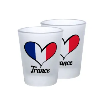 France flag, Σφηνοπότηρα γυάλινα 45ml του πάγου (2 τεμάχια)