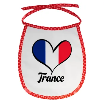 France flag, Σαλιάρα μωρού αλέκιαστη με κορδόνι Κόκκινη