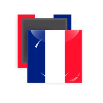 France flag, Μαγνητάκι ψυγείου τετράγωνο διάστασης 5x5cm