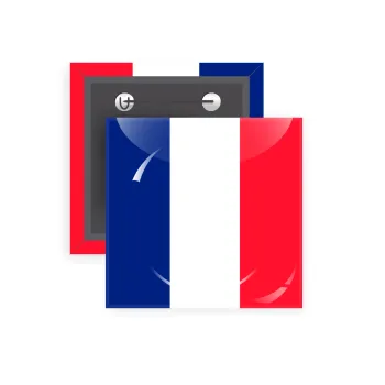 France flag, Κονκάρδα παραμάνα τετράγωνη 5x5cm