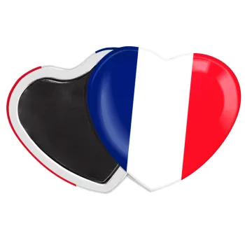France flag, Μαγνητάκι καρδιά (57x52mm)