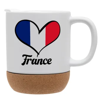 France flag, Ceramic coffee mug Cork (MAT), 330ml