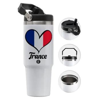 France flag, Θερμός Ανοξείδωτο 30oz με χερούλι