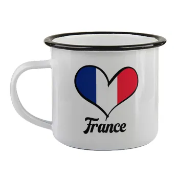 France flag, Κούπα εμαγιέ με μαύρο χείλος 360ml