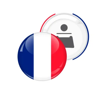 France flag, Μαγνητάκι και ανοιχτήρι μπύρας στρογγυλό διάστασης 5,9cm