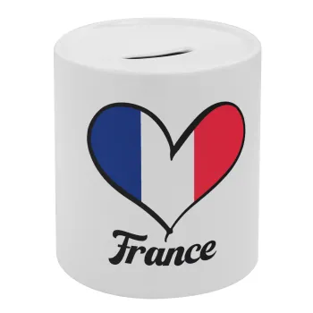 France flag, Κουμπαράς πορσελάνης με τάπα