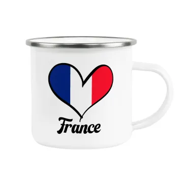 France flag, Κούπα Μεταλλική εμαγιέ λευκη 360ml