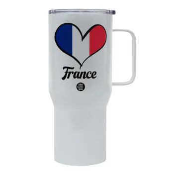 France flag, Mega Stainless steel Tumbler with lid, double wall 750L
