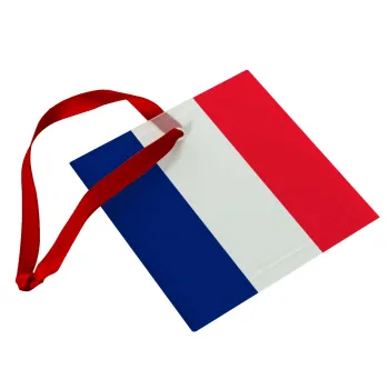 France flag, Christmas ornament, glass square ornament 9x9cm