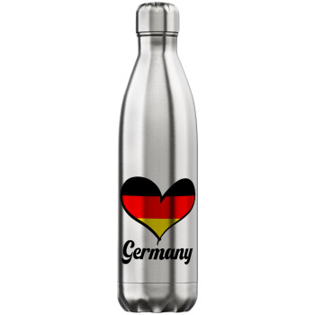 Germany flag, Inox (Stainless steel) hot metal mug, double wall, 750ml