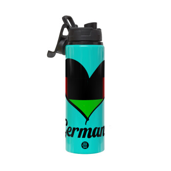 Germany flag, Metallic water bottle with safety lid, 850ml aluminum