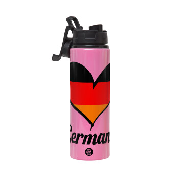 Germany flag, Metallic water bottle with safety lid, 850ml aluminum